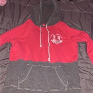 hollister pink and gray pullover